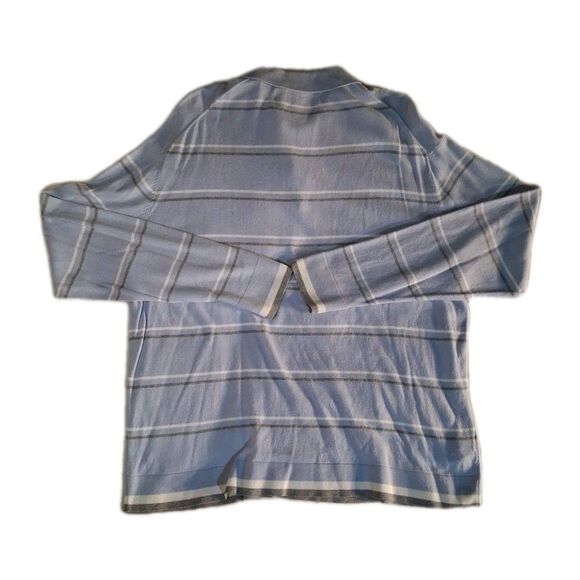Perry Ellis 3 Button Pullover, Light Blue With Stripes, Size XL - Picture 2 of 5